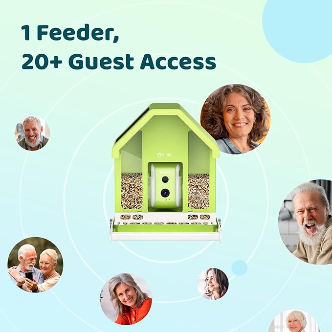 Birdfy Smart Bird Feeder with Camera, Durable Metal Feeders for Outdoors, Auto-Identify & Record Video, Instant Alert, Live Bird Watching Camera Solar, Gifts for Backyard Birder (AI Lifetime Free)