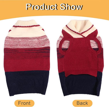 French Bulldog Small Soft Knitted Dog Sweater Puppy Pullover Frenchie Pug English Boston Terrier Bully Pitbull Sweatshirt Clothing Cold Weather Winter Coats(Red,Medium)