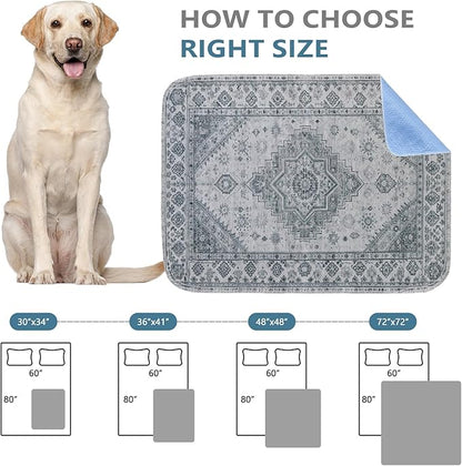 Qeils Washable Pee Pads, Reusable Puppy Pads Super Absorbent Leakproof Dog Training Pads, Non-Slip Wee Wee Pads for Crate, Floor, Potty Pads Feeding Mat Dog Pee 2 Pack 18"x24"