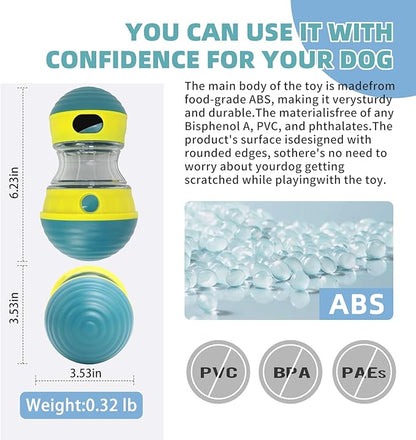 Interactive Dog Toys to Keep Them Busy, Puppy Puzzle Adjustable Food Dispenser Slow Feeder, Enrichment Treat Dispensing Toy Ball for Large/Medium/Small Breed Dogs Pet Gift, Yellow