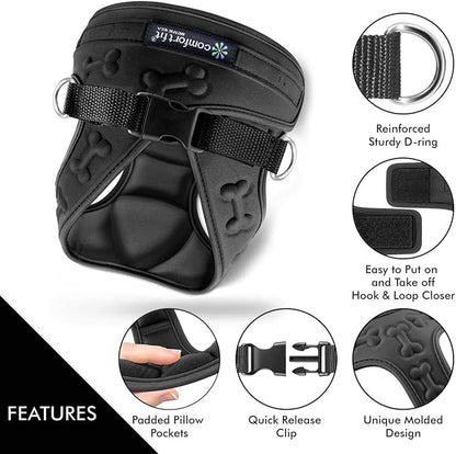 Comfort Fit No Pull Dog Harness for Medium Small Large Dogs Step-in Dog Vest Harness with Adjustable Buckle All Weather Comfortable Soft Padded Easy Control Handle Ideal for Walking Running Training
