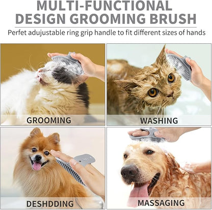 Professional 7 in 1 Dog Paw Cleaner for Dogs & Cats - Includes 1 Portable Paw Washer, 1 Bath Brush, 2 Dog Toothbrushes and 3 Absorbent Towels Note: Fits Paws up to 2 Inches Wide (Small, Grey)