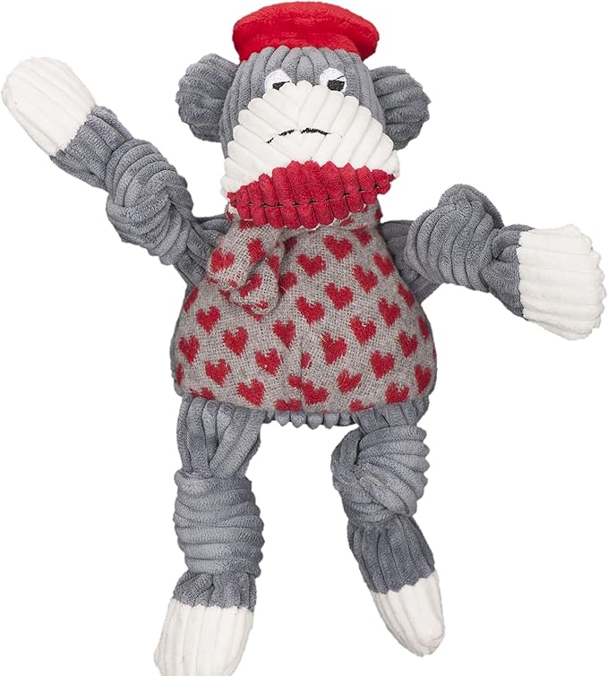 HuggleHounds Knottie Plush Dog Toy - Dog Stuffed Animal Toy, Squeaky Puppy Toys, for Small, Medium & Large Dogs, Durable Plush to Keep Them Busy - Jean Claude, Large