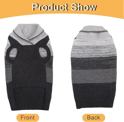 French Bulldog Small Soft Knitted Dog Sweater Puppy Pullover Frenchie Pug English Boston Terrier Bully Pitbull Sweatshirt Clothing Cold Weather Winter Coats(Black,Medium)