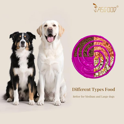 JASGOOD Slow Feeder Dogs Bowl for Large Medium Dogs,Anti-Gulping Pet Slower Food Feeding Bowls Stop Bloat,Preventing Choking