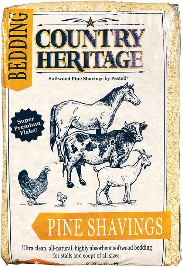 Country Heritage Premium Pine Shavings Ultra Clean Highly Absorbent Softwood Bedding for Stalls and Chicken Coops (35 LB)