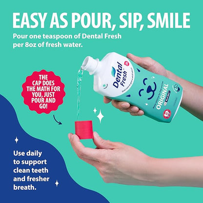 Dental Fresh Water Additive for Dogs and Cats, Clean Teeth and Fresh Breath, Daily Pet Oral Care, Flavorless, 32 fl oz