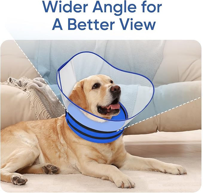 Supet Raised Sponge Dog Cone Collar Alternative After Surgery, Soft Dog Cone for Small Medium Large Dogs to Stop Licking, Pet Neck Donut Collar After Surgery