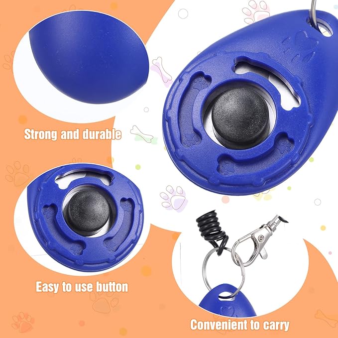 18 Pieces Dog Clicker for Training, Pet Training Clicker Set with Wrist Strap Clickers Trainer for Dogs Cats Puppy Birds Horses Behavioral Training (Multicolor)