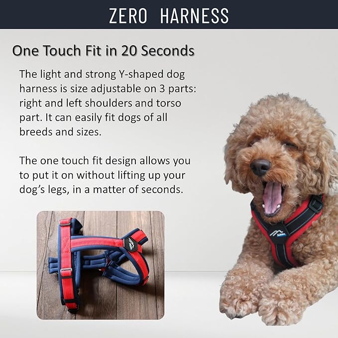 [白山:Hakusan] Zero Dog Harness Basic Type, Safe - No chocking/Hard to Disconnect, Great fit - Easy Put on and Off/Adjustable, Reflector, M - Medium Dog, Two-Tone Orange×Yellow