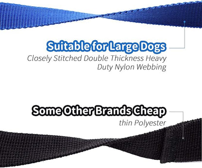 HIKISS Long Dog Leash Obedience Recall Training Agility Lead with Thickening Material for Large Dog - 15ft 20ft 30ft 50ft 100ft Training Leash(Black 15ft)