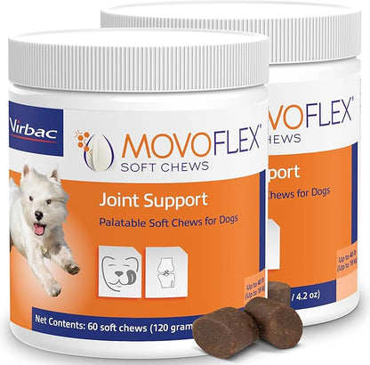 MOVOFLEX Joint Support Supplement for Dogs - Hip and Joint Support - Dog Joint Supplement - Hip and Joint Supplement Dogs - 120 Soft Chews for Small Dogs (By Virbac)