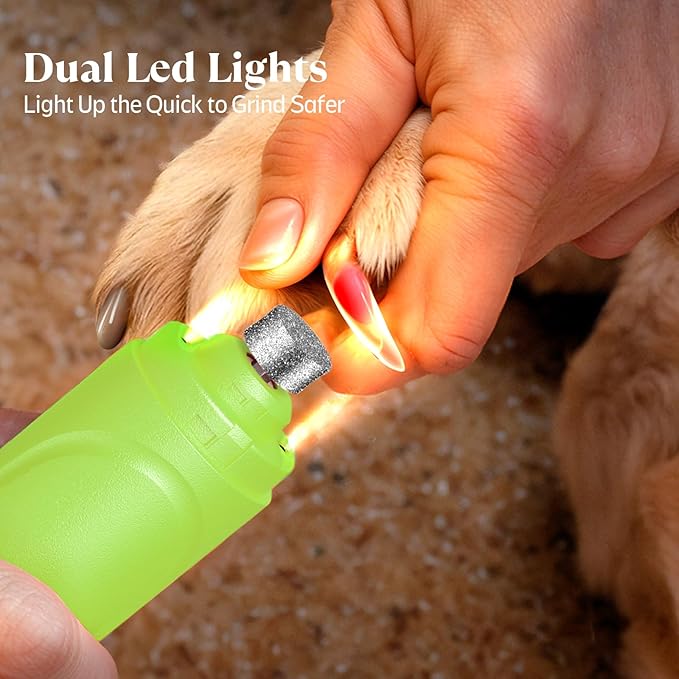 YABIFE Dog Nail Grinder, Dog Nail Trimmers and Clippers Kit, Super Quiet, Rechargeable, for Small Large Dogs Cats Toenail Claw Grooming,3 Speeds