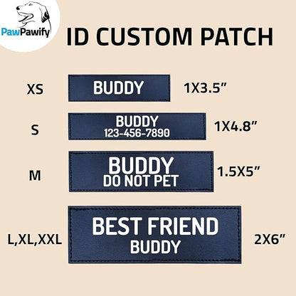 PawPawify Custom No Pull Dog Harness with Name and Phone Number, Heavy Duty Personalized Pet Vest to Prevent Tugging, Pulling, or Choking, Training and Walking (Camouflage Blue, XXL (85-140 LBS))