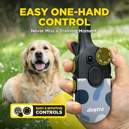 Dogtra 200iQ Remote Training E Collar – 100 Levels, Tone, Vibration, 1/2 Mile Range – Compact, Waterproof, One-Handed Control for Dogs 10 lbs+ – Lightweight Design for Daily Training – Abstract Blue