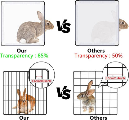 DINMO Small Animal Playpen with Oxford Mat, 24 inches Height, Pet Exercise Fence, Home Protector, Iron Mesh and Plastic Combination, Visualization, DIY, Games Hole Series, 60.2 x 24.8 x 24.8inch
