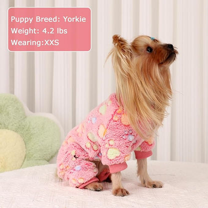 Dog Sweaters for Small Dogs Winter Pet Clothes Puppy Clothes Boy Girl Fleece Small Dog Pajamas Jumpsuits Doggie Outfits for Chihuahua Yorkie Cat Apparel