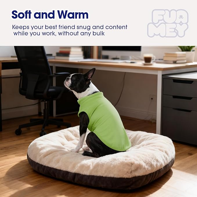 FUAMEY Dog Fleece Vest for Large Dogs,Warm Stretchy Dog Sweatshirts Pullover with Leash Hole Dogs Sweater Soft Pet Turtleneck Cozy Pet Vest Lightweight Sleeveless Green XXL