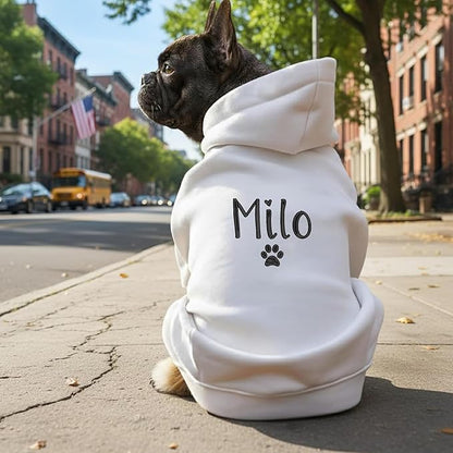 Personalized Name Dog Hoodie, Embroidered Hoodies Pets Name, Customized Pet Clothes Warm Winter Outfit for Dogs, Bright Puppy Sweatshirt,Gift for Dog Lovers, Pet Lovers Gifts