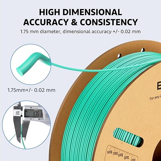 ELEGOO PLA Plus Filament 1.75mm Gray 2KG, PLA+ Tougher and Stronger 3D Printer Filament Pro Dimensional Accuracy +/- 0.02mm, 2 Pcs 1kg Spool(2.2lbs) Fits for Most FDM 3D Printers