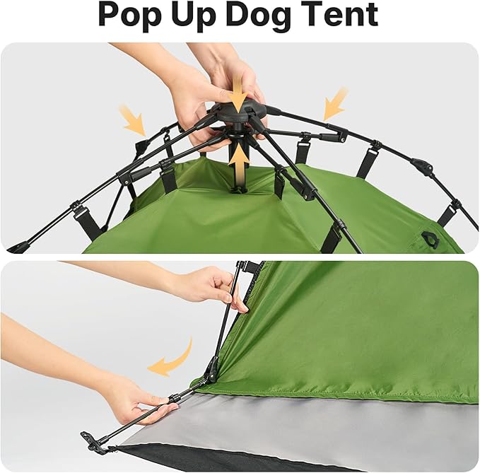 Veehoo Pop Up Pet Tent House for Indoor Outdoor, Portable Dog Tent & Cat House Shelter, Waterproof Foldable Automatic Dog Kennel to Small Medium Pets & Feral Cats