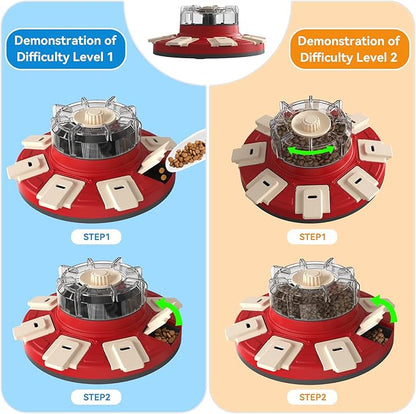 Dog Treat Puzzle Slow Feeder Toys, Dog Food Treat Dispenser/Slow Feeder/Interactive Enrichment Toys for Large/Medium/Small Dogs, Puppy Boredom Buster and Mentally Stimulating, Level 2 in 1