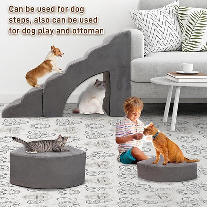 Dog Stairs & Steps for High Beds 30 Inches High Tall, LitaiL 30inch Pet Stairs/Steps for Beds Small Dogs, Non-Slip Dog Ramps for Bed