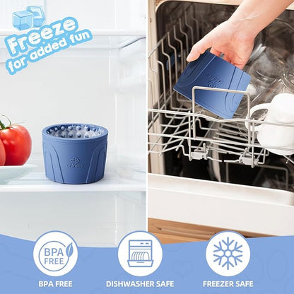 Dog Slow Feeder Lick Bowl, Anxiety Relief Dog Licking Mat Treat Dispenser, Non-Slip Anti-Choking Slow Eating Lick Bowl for Small Medium and Large Breed Dogs, BPA Free Silicone