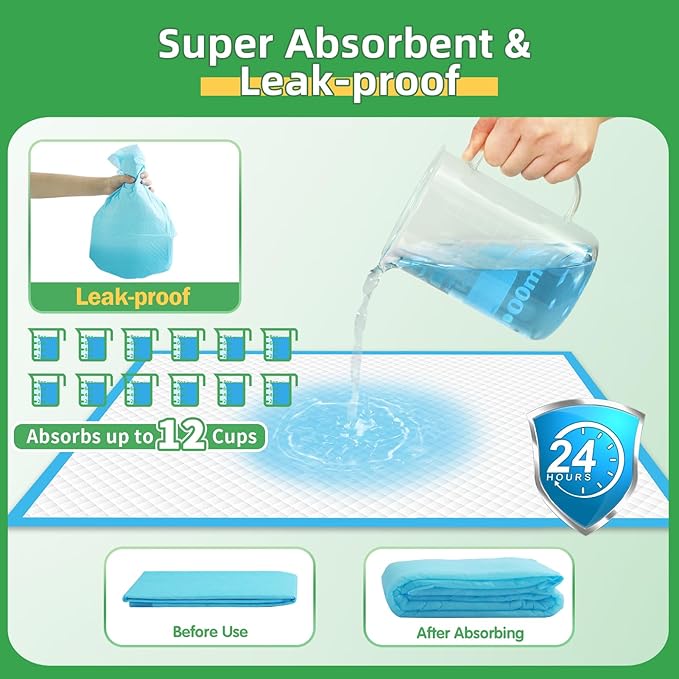 DEEP DEAR Dog Pee Pads Extra Large 30"x36", 40-Count Puppy Pads XXL, Leak-Proof X-Large Pee Pads for Dogs, Super Absorbent Dog Potty Training Pads XL, Disposable Pet Urine Bed Pads for Doggie, Cats