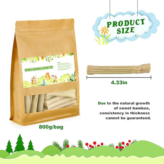 matafat 800g/1.76lb Bunny Toys Sweet Bamboo Sticks for Rabbits Bunny Chew Toys Molar Treats Snack for Small Animals Hamsters Chinchillas Guinea Pigs