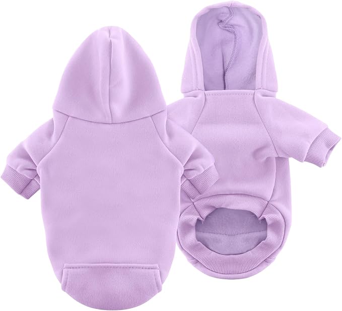 Idepet Pet Dog Hoodies Dog Clothes for Small Dogs Vest Chihuahua Clothes Warm Coat Jacket Autumn Puppy Outfits Cats Dogs Clothing(M,Purple)