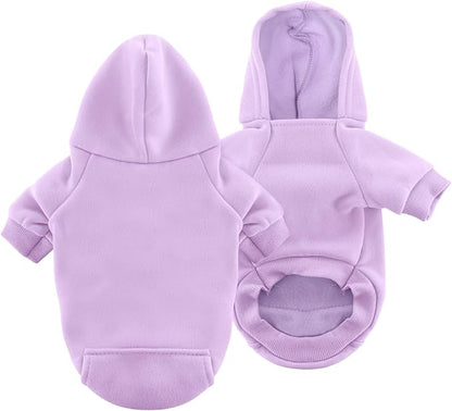 Idepet Pet Dog Hoodies Dog Clothes for Small Dogs Vest Chihuahua Clothes Warm Coat Jacket Autumn Puppy Outfits Cats Dogs Clothing(S,Purple)