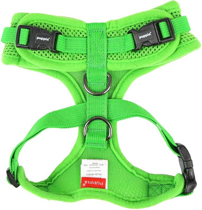 Authentic Puppia RiteFit Harness with Adjustable Neck, Green, Medium