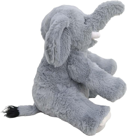 GOOC Kawaii Stuffed Smile Elephant Animal Cute Sitting Fuzzy Baby Elephant Plush Toy Gray Fluffy Doll Gift for Kids or Lover 10 Inch