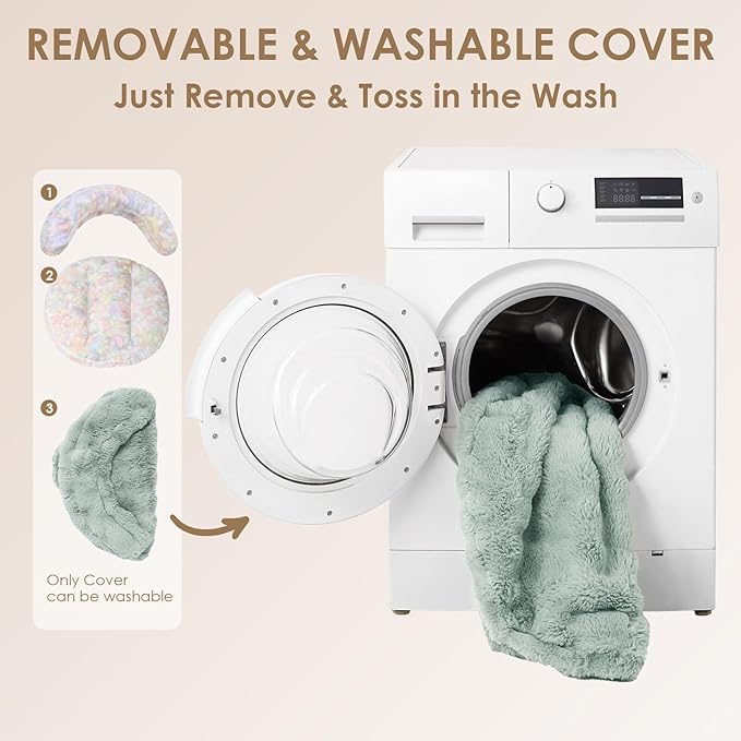 EHEYCIGA Small Dog Bed and Cat Couch - Fluffy Faux Rabbit Fur Pet Sofa with Washable Removable Cover, Waterproof and Non-Slip, 26 Inch, Sage Green