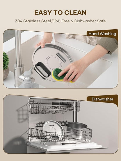 Wireless Cat Water Fountain 10Pcs Filters - 108oz/3.2L Automatic Cat Water Fountain Cordless, Stainless Steel Battery Operated Pet Fountain Rechargeable Water Dispenser for Cats, Dogs, Multiple Pets