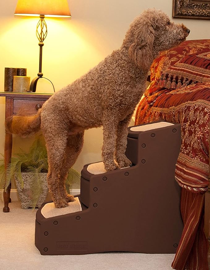 Pet Gear Easy Step III Extra Wide Pet Stairs, 3 Step for Dogs/Cats up to 200 pounds, Removable/Washable Carpet, Easy Assembly (No Tools Required) 3 Colors