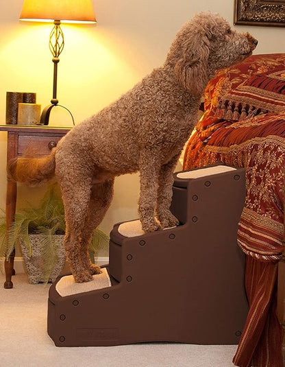Pet Gear Easy Step III Extra Wide Pet Stairs, 3 Step for Dogs/Cats up to 200 pounds, Removable/Washable Carpet, Easy Assembly (No Tools Required) 3 Colors