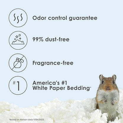 Kaytee Clean & Cozy White Paper Bedding, Made for Small Animals, 100 Liters, Pack of 2