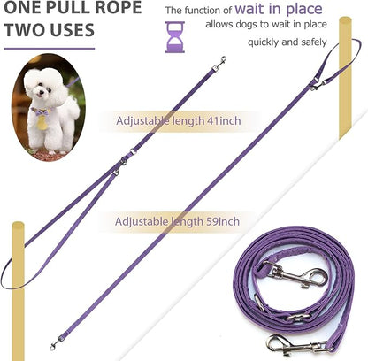 Small Dog Harness with Leash and Bow Tie, Cute Breathable Puppy Harness Easy for Walking, No Pull No Choke Escape Proof Pet Harness, Yellow & Purple XS