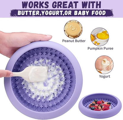 Dog Lick Bowl, Bestalk Anxiety Relief Slow Feeder Dog Lick Mat Treat Dispenser, Non-Slip Dogs Licking Bowl Enrichment Toys, BPA Free Silicone, Dishwasher Safe