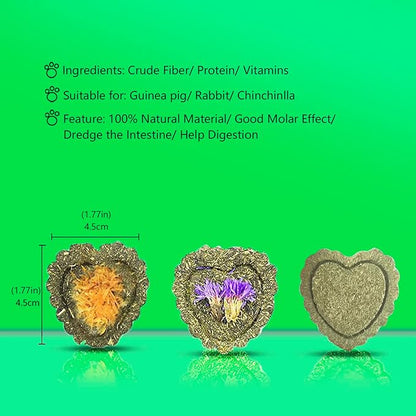 FIPASEN Rabbit Chew Toys for Teeth, 18PCS Natural Timothy Hay Chew Toy, Improve Dental Health for Bunny/ Chinchilla/ Guinea Pig/ Hamsters/ Holland Lop, Small Rodent Pet Molar Teeth Treats Toys