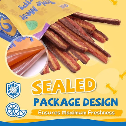 gazeupon Dog Jerky Treats,Triple Flavored Meat Strips for Dogs,Healthy Training Treats for Dogs,Made with Real Chicken,Duck,Beef,14.1 oz