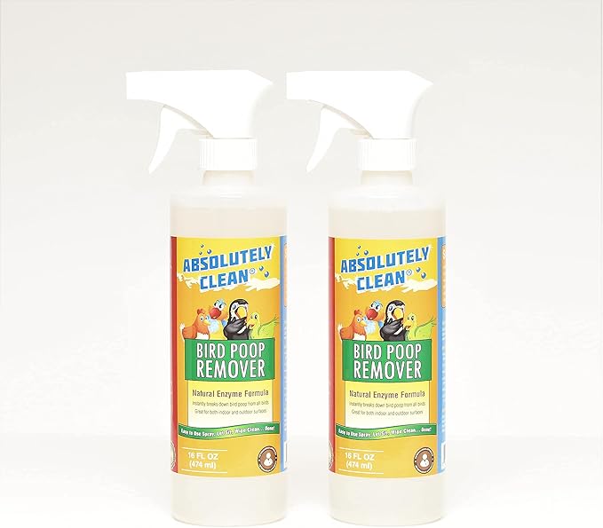Absolutely Clean Amazing Bird Poop Remover - Just Spray/Wipe - Safely & Easily Removes Bird Messes - Use Indoor/Outdoor - Made in The USA