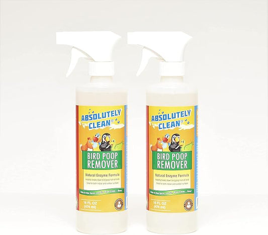 Absolutely Clean Amazing Bird Poop Remover - Just Spray/Wipe - Safely & Easily Removes Bird Messes - Use Indoor/Outdoor - Made in The USA