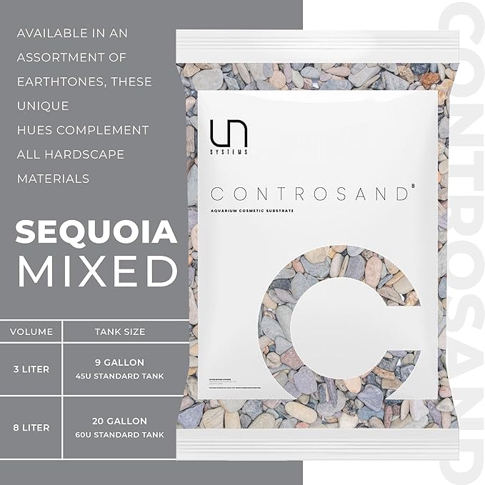 UNS Controsand - Sequoia, 8L - Natural Freshwater 6-15 mm Earthy Pebble - Decorative Small Rocks for Aquascaping Planted Tank - Aquarium Terrarium Substrate for Betta, Shrimp, Fish, Reptile Decor