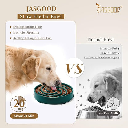 JASGOOD Slow Feeder Dogs Bowl for Large Medium Dogs,Anti-Gulping Pet Slower Food Feeding Bowls Stop Bloat,Preventing Choking