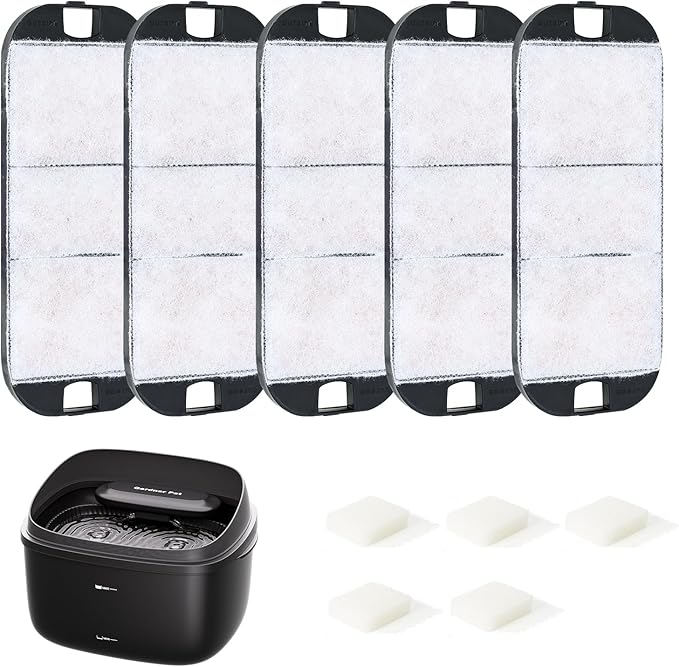 Gardner Pet Replacement Filters for 8L Black Pet Water Fountain, 5-Pack