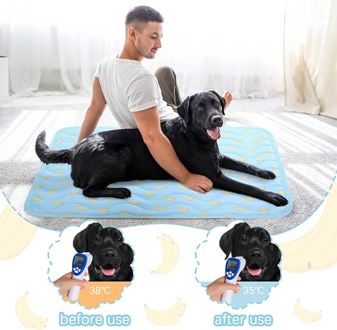 Dog Cooling Mat, Summer Cooling Mat for Dogs, Self Cooling Pad for Small Medium Large Dogs Cats, Non-Toxic Breathable Sleep Bed Summer Pet Bed Puppy Ice Blanket for Kennel Sofa Bed Floor