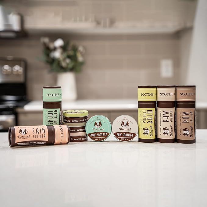 Natural Dog Company Powerhouse Bundle, Includes 5 Healing Balms That Relieve Skin Irritations, Cracked Paws and Dry Noses, Organic, All Natural Ingredients, 5 X 0.15oz Travel Sticks
